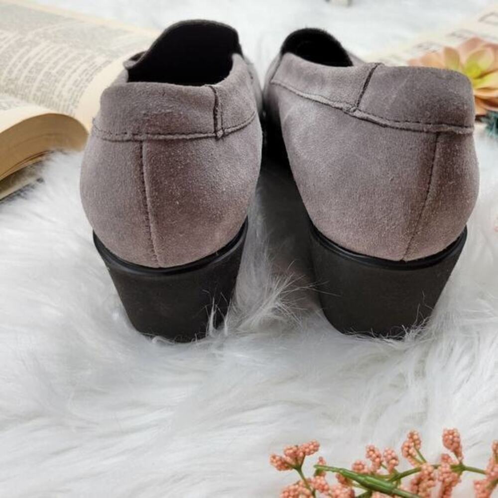 Munro Katie Gray Suede Platform Penny Loafers 9 - Picture 3 of 7